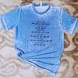 Friends saying Blue Acid wash tee